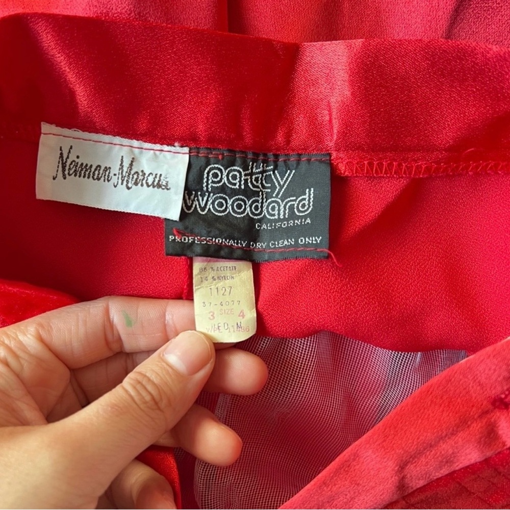Vintage 80s Patty Woodard Neiman Marcus Red Pleated Trouser Pants Size 4 - Picture 9 of 9